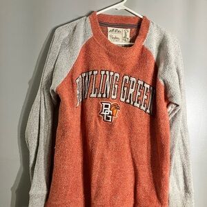 Pressbox Bowling Green Two-Tone Crewneck Sweater - Orange & Gray